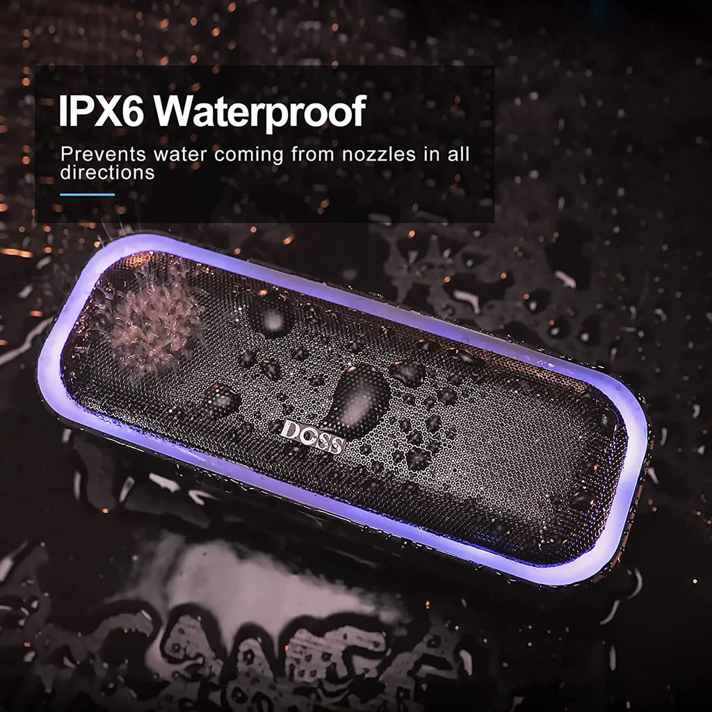Soundbox Pro Bluetooth Speaker - 20W Stereo Sound, Active Extra Bass, 20-Hour Playtime, Multi-Color Lighting, Wireless Stereo Pairing, IPX6 Waterproof - Ideal for Outdoor Activities and Gatherings - Blue