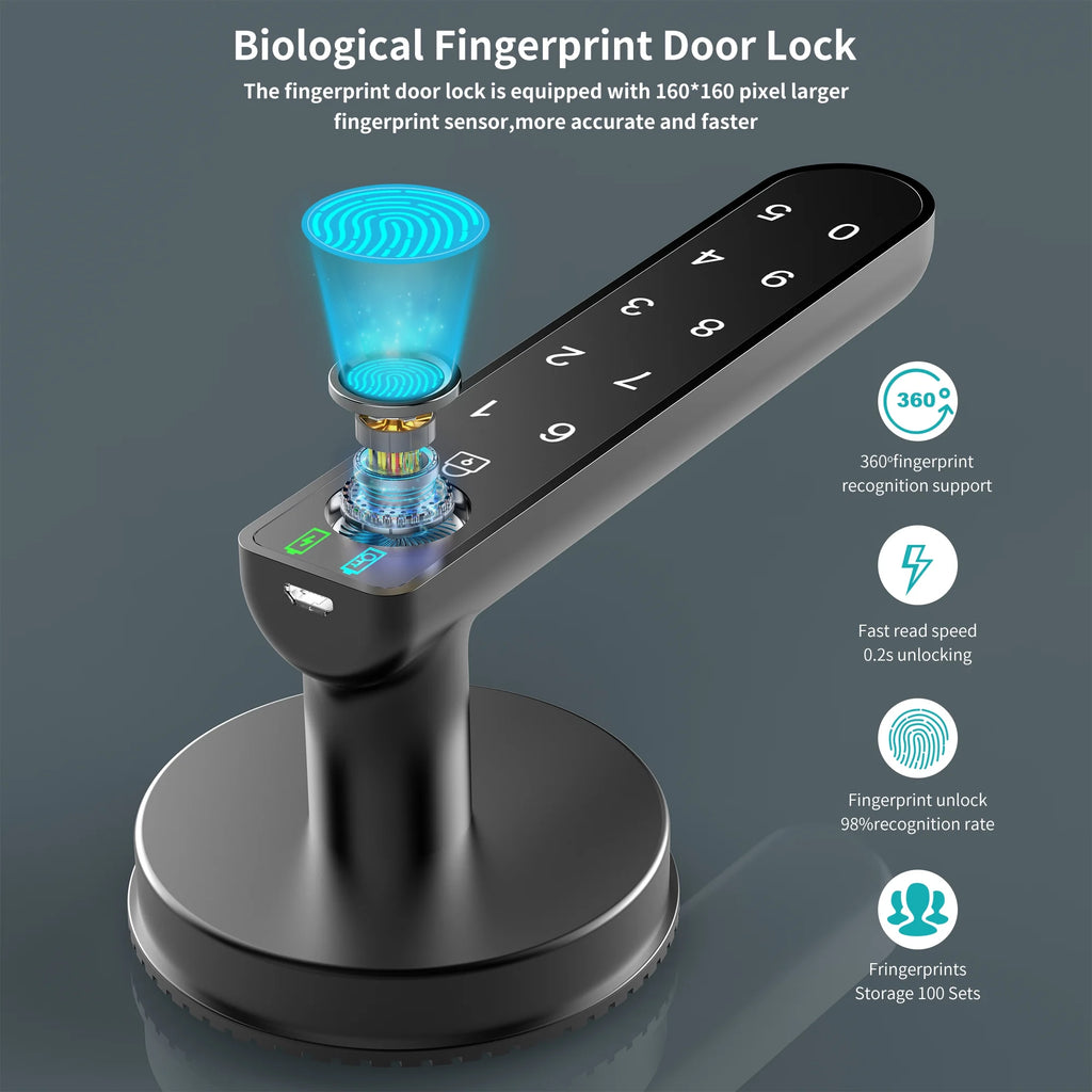 Biometric Keyless Entry Smart Fingerprint Door Lock with Keypad for Residential Use