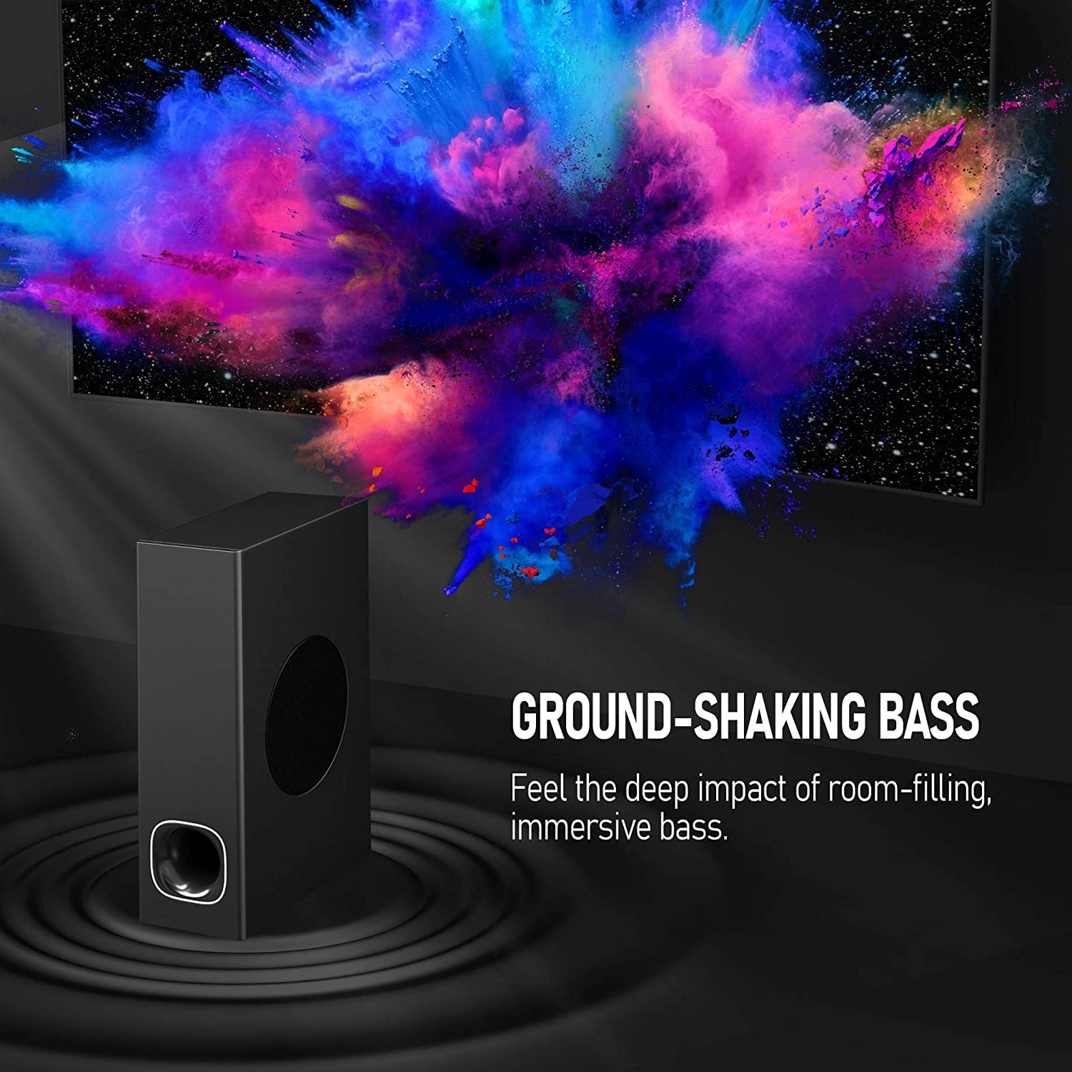 2.1 Channel Soundbar with Subwoofer and 3D Surround Sound, Compatible with 4K & HD TVs, HDMI (ARC), Optical, AUX, USB Drive, Bluetooth 5.0 (Model: P28, 160W)