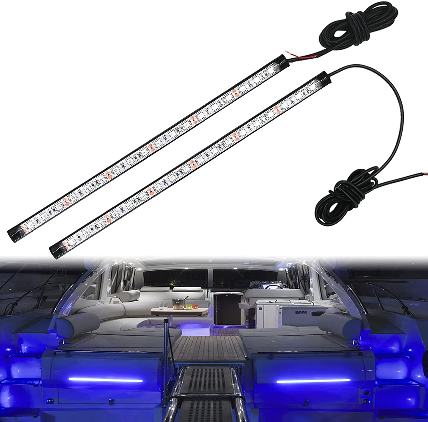 LED Waterproof Interior and Deck Lighting for Pontoon Boats, Yachts, Bass Boats, and Jet Skis (Blue, 3.5W) - IP67 Rated, Ideal for Night Fishing and Courtesy Use