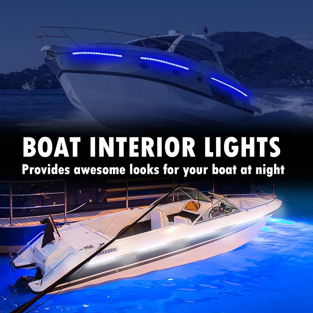 LED Waterproof Interior and Deck Lighting for Pontoon Boats, Yachts, Bass Boats, and Jet Skis (Blue, 3.5W) - IP67 Rated, Ideal for Night Fishing and Courtesy Use