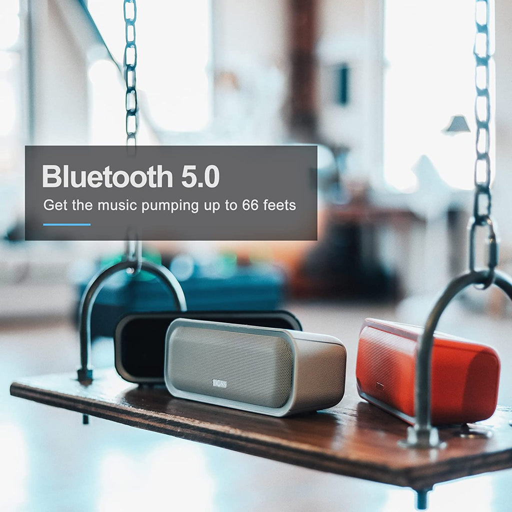 Soundbox Pro Bluetooth Speaker - 20W Stereo Sound, Active Extra Bass, 20-Hour Playtime, Multi-Color Lighting, Wireless Stereo Pairing, IPX6 Waterproof - Ideal for Outdoor Activities and Gatherings - Blue