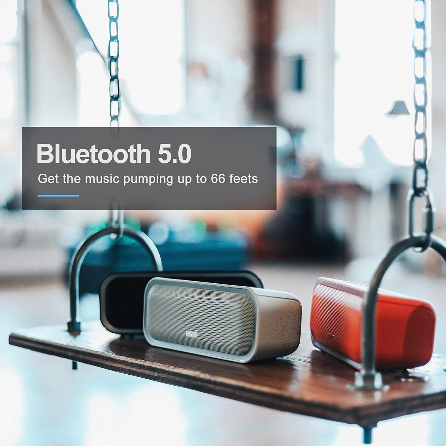 Soundbox Pro Bluetooth Speaker - 20W Stereo Sound, Active Extra Bass, 20-Hour Playtime, Multi-Color Lighting, Wireless Stereo Pairing, IPX6 Waterproof - Ideal for Outdoor Activities and Gatherings - Blue