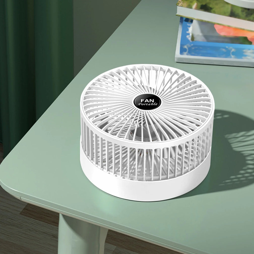 Cooling Stretchable Portable Fan with 3 Speed Settings, Quiet Desktop Table Fan for Home and Office, White