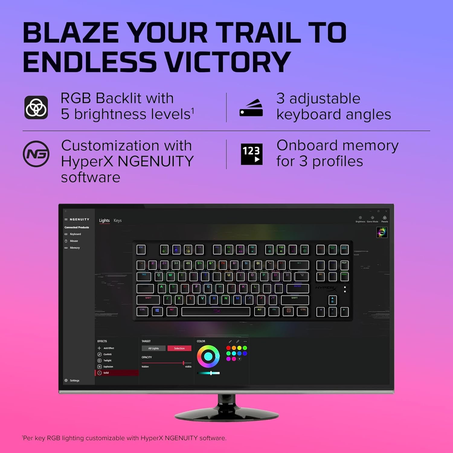 Alloy Origins Core Tenkeyless Mechanical Gaming Keyboard with Software-Controlled Lighting and Macro Customization, Compact Design, RGB LED Backlighting, Linear Red Switch, Black