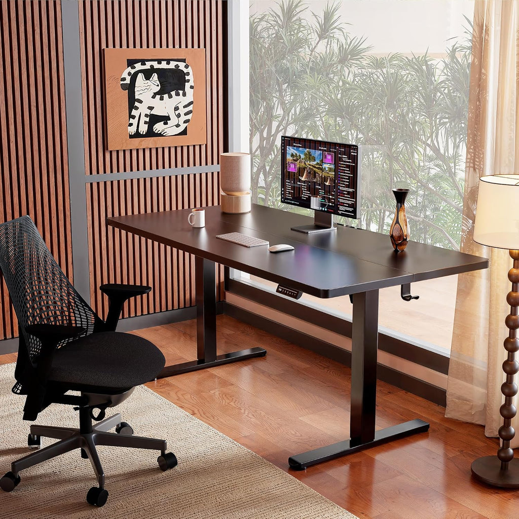 Height Adjustable Electric Standing Desk - 48" x 24" Sit-Stand Home Office Desk with Memory Function - Black