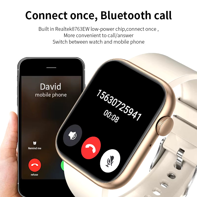 2025 Smartwatch with Wireless Charging, Bluetooth Calling, Fitness Tracking, and Customizable Watch Face for Men and Women