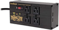 Isobar 4-Outlet Surge Protector Power Strip with Dual USB Charging Ports, 8-Foot Cord, Right-Angle Plug, Metal Construction, 3330 Joules Protection, Lifetime Warranty & $50,000 Insurance (Model: IBAR4ULTRAUSBB)