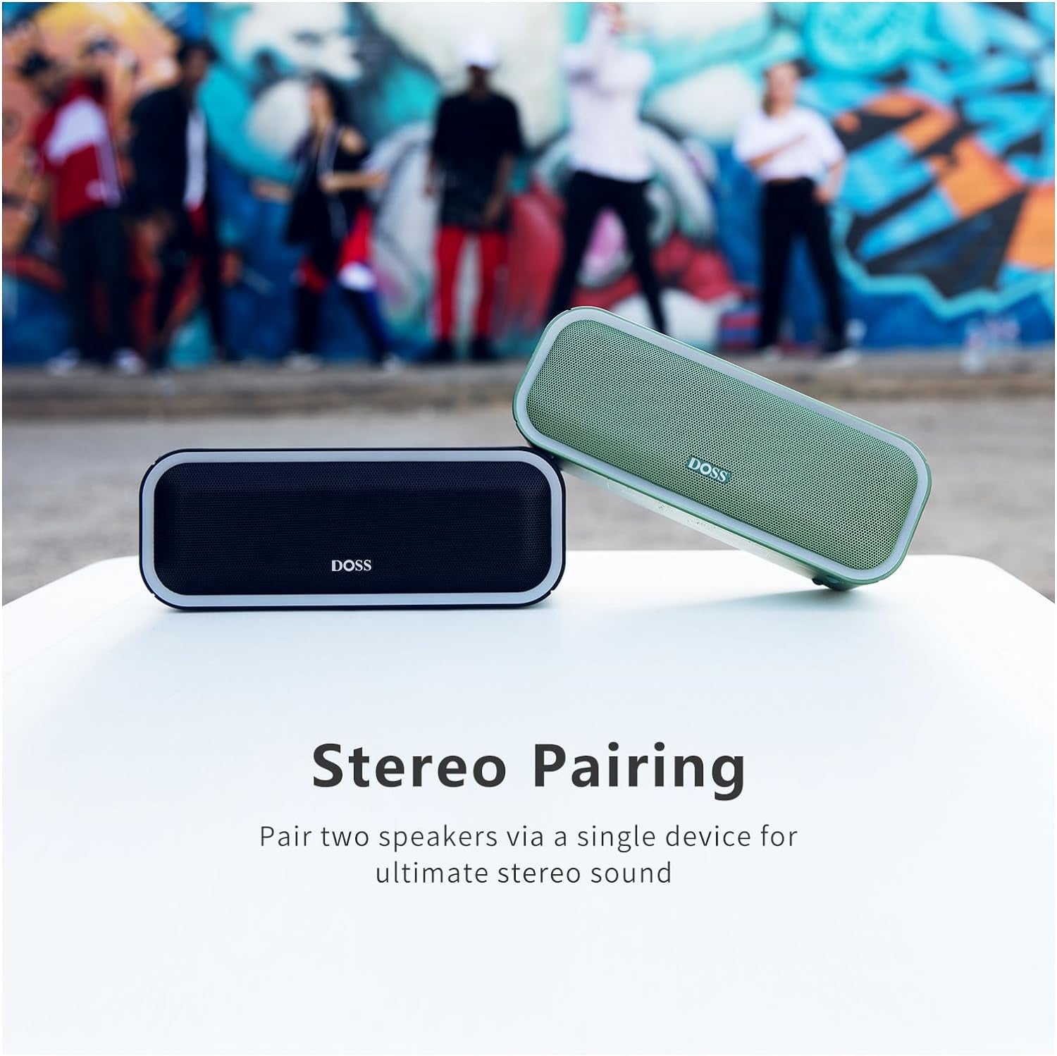 Soundbox Pro+ Bluetooth Speaker - 24W Immersive Stereo Sound with Enhanced Bass, IPX6 Waterproof Rating, 15-Hour Playtime, Multi-Color Lighting, Wireless for Outdoor Activities and Gatherings - Grey
