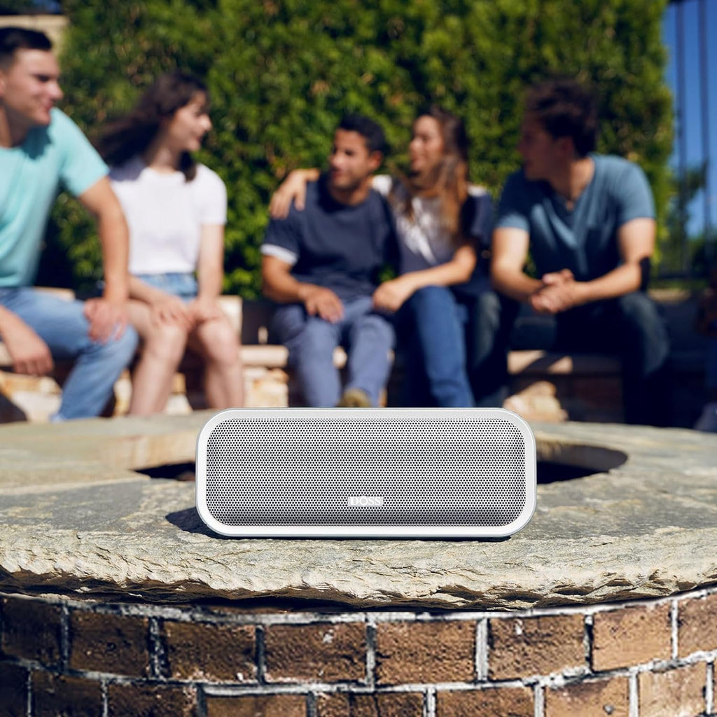 Soundbox Pro+ Bluetooth Speaker - 24W Immersive Stereo Sound with Enhanced Bass, IPX6 Waterproof Rating, 15-Hour Playtime, Multi-Color Lighting, Wireless for Outdoor Activities and Gatherings - Grey