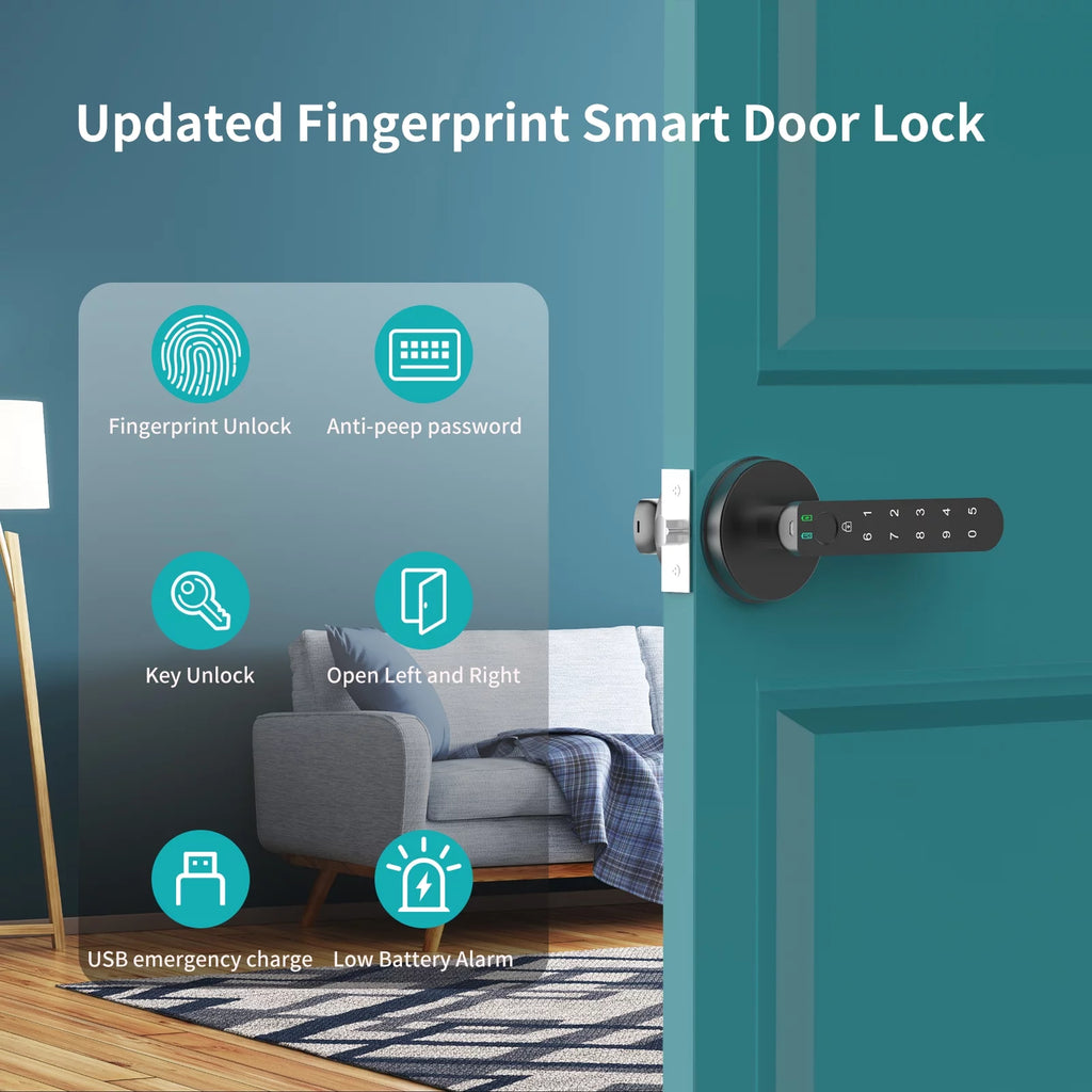 Biometric Keyless Entry Smart Fingerprint Door Lock with Keypad for Residential Use