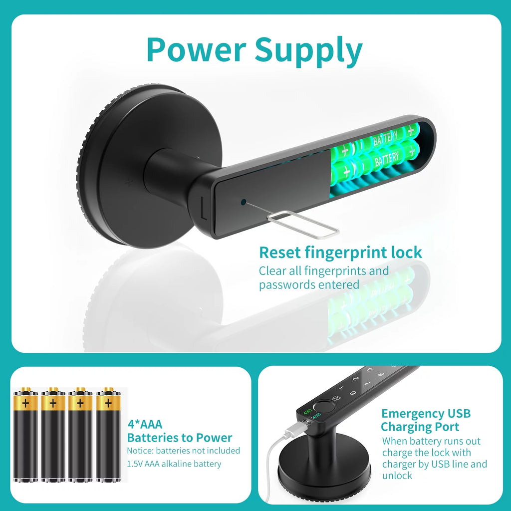 Biometric Keyless Entry Smart Fingerprint Door Lock with Keypad for Residential Use