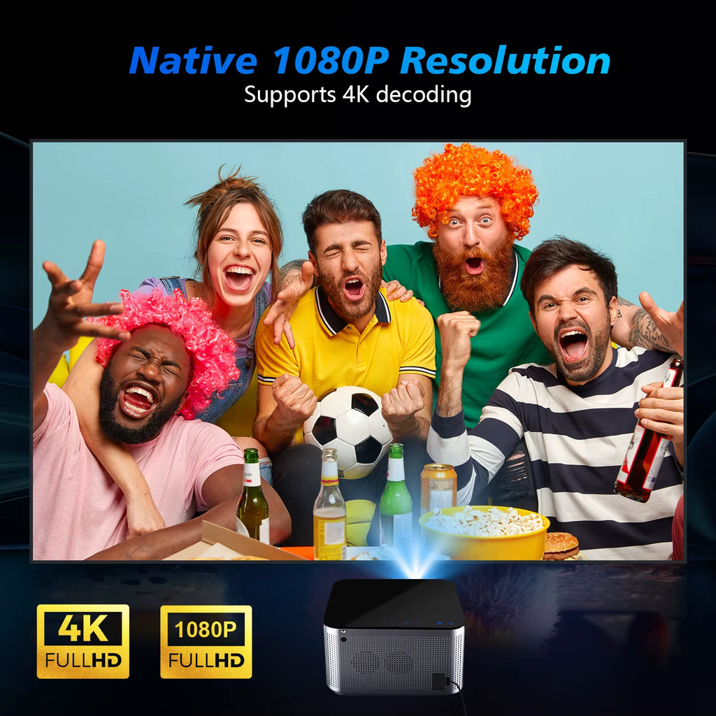 Android 11 4K Smart Projector with 580 ANSI Lumens, 1920x1080P Full HD, WiFi 6, Bluetooth 5.0, Allwinner H713, Voice Control for Home Cinema Theater