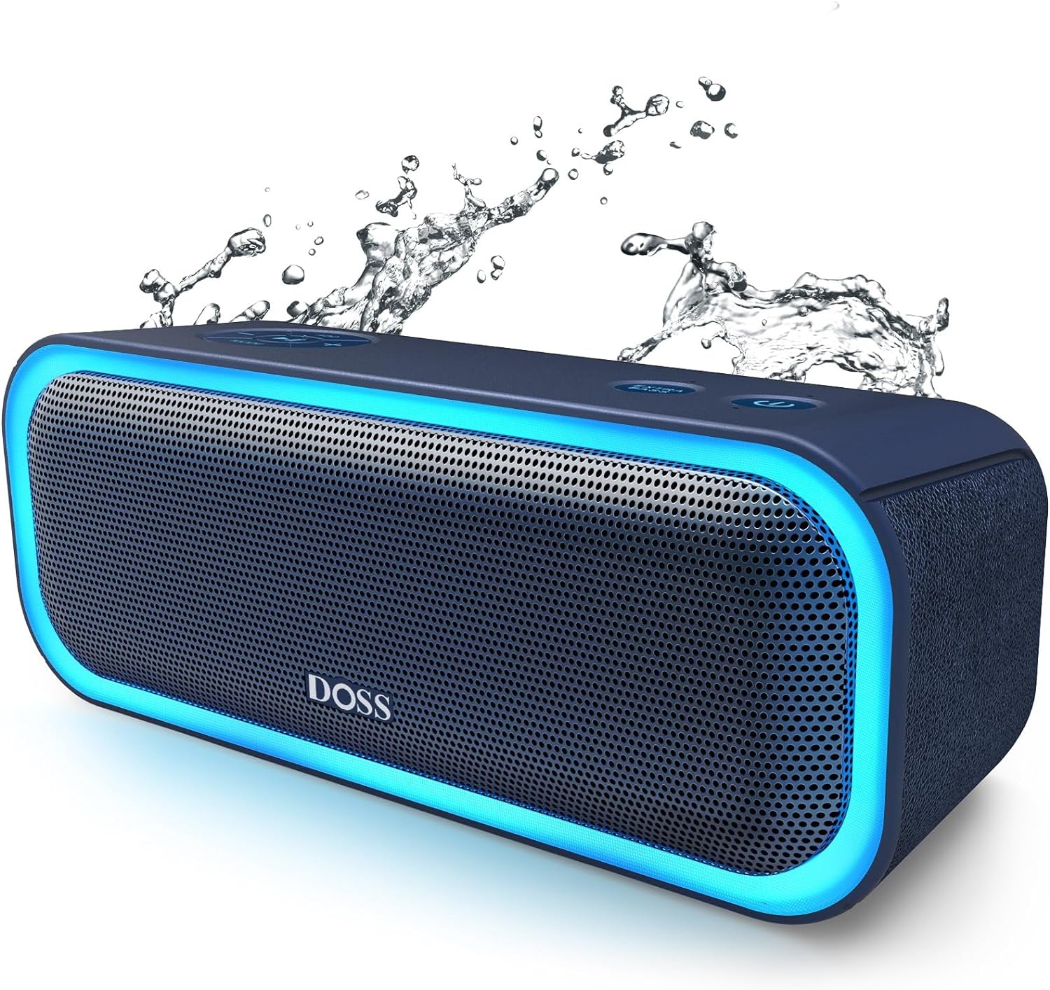 Soundbox Pro Bluetooth Speaker - 20W Stereo Sound, Active Extra Bass, 20-Hour Playtime, Multi-Color Lighting, Wireless Stereo Pairing, IPX6 Waterproof - Ideal for Outdoor Activities and Gatherings - Blue