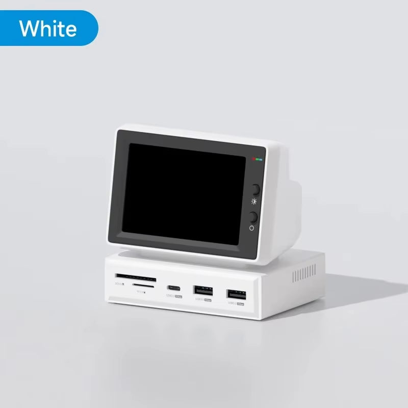 3.5-Inch IPS Mini Display for AIDA64 Mini PC: CPU, RAM, and HDD Data Monitoring with USB-C Hub for Laptop and MacBook