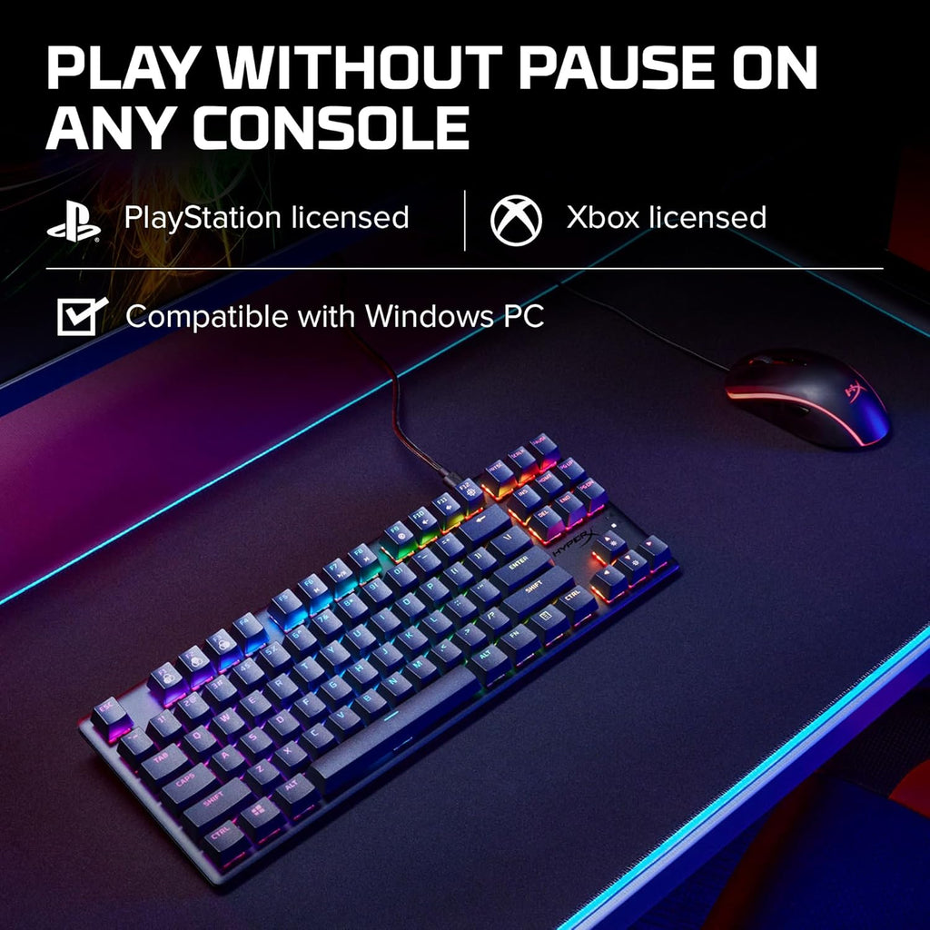 Alloy Origins Core Tenkeyless Mechanical Gaming Keyboard with Software-Controlled Lighting and Macro Customization, Compact Design, RGB LED Backlighting, Linear Red Switch, Black