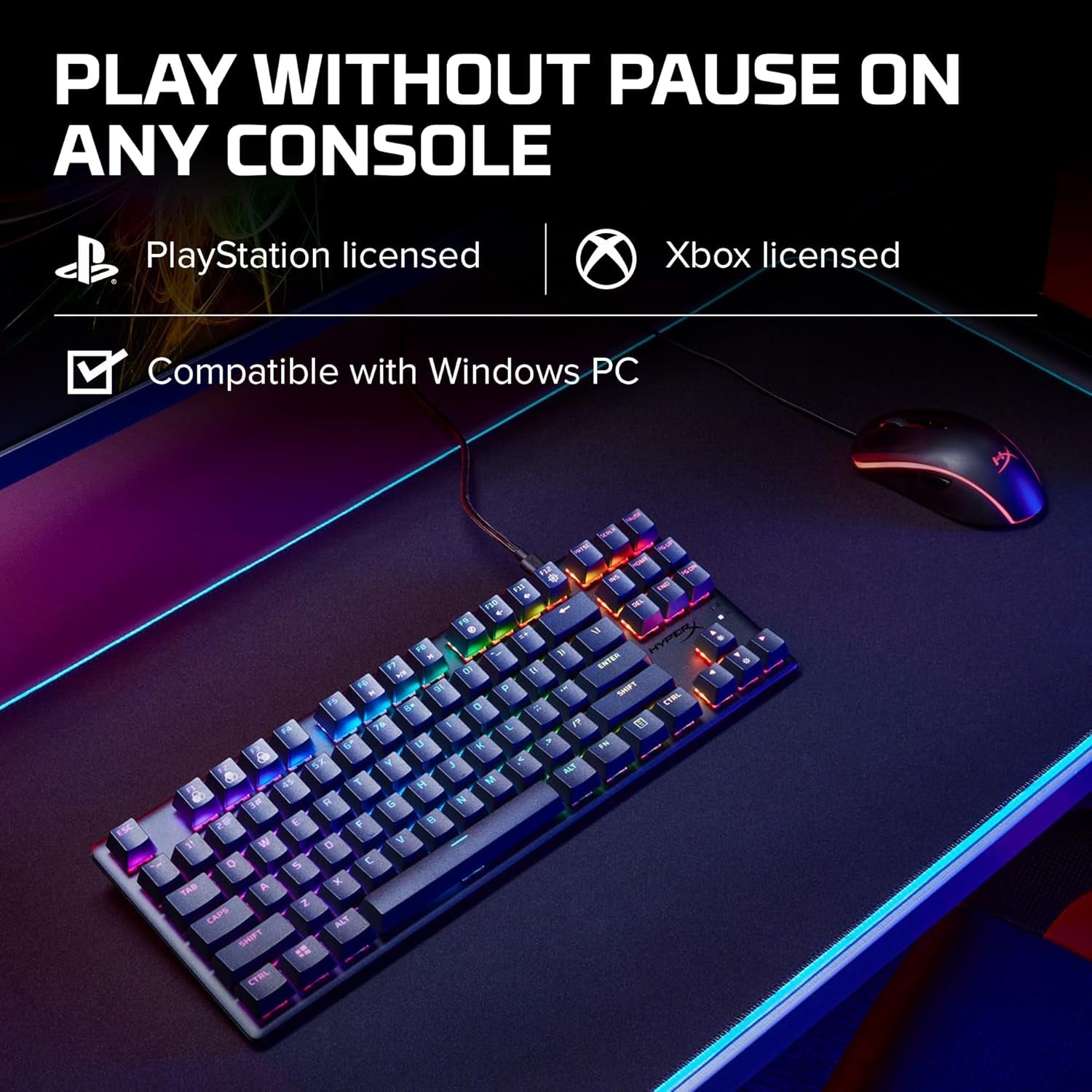 Alloy Origins Core Tenkeyless Mechanical Gaming Keyboard with Software-Controlled Lighting and Macro Customization, Compact Design, RGB LED Backlighting, Linear Red Switch, Black