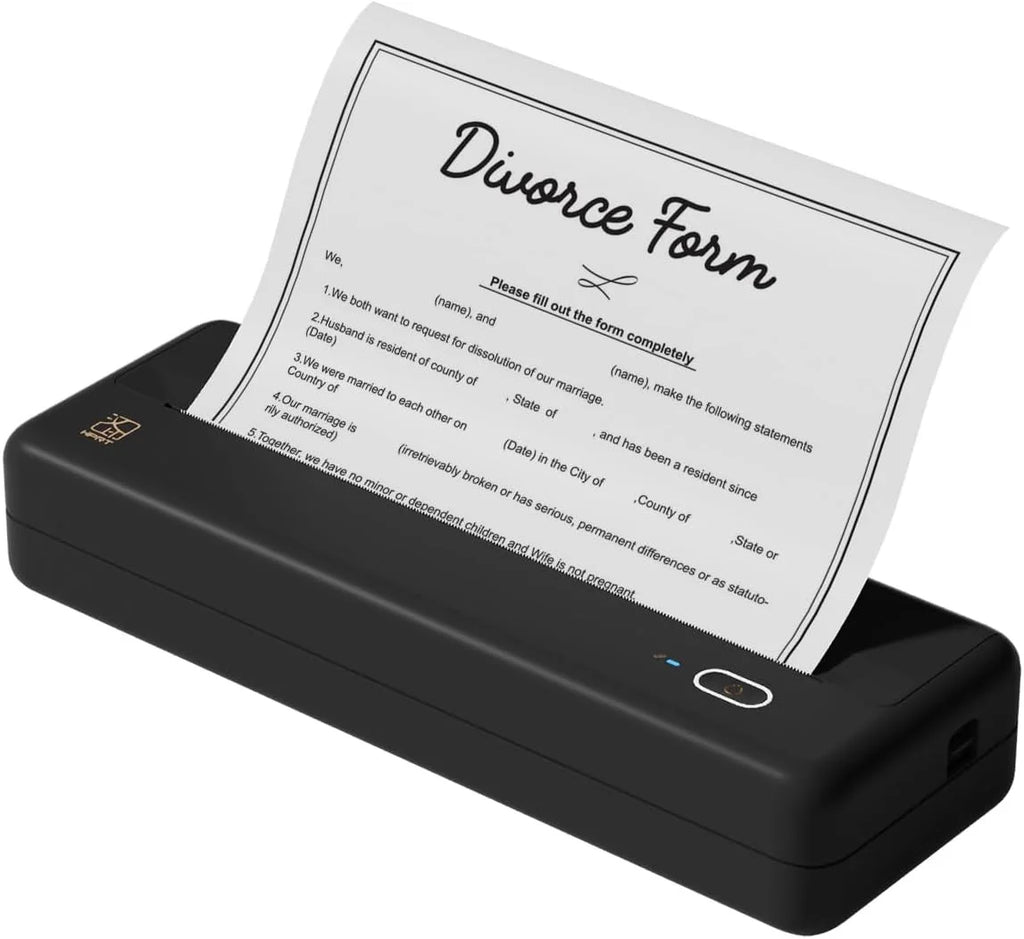HPRT MT810 Portable A4 Wireless Bluetooth Thermal Printer for Home, Office, and Travel - Compatible with 8" and 4" Thermal Roll Paper