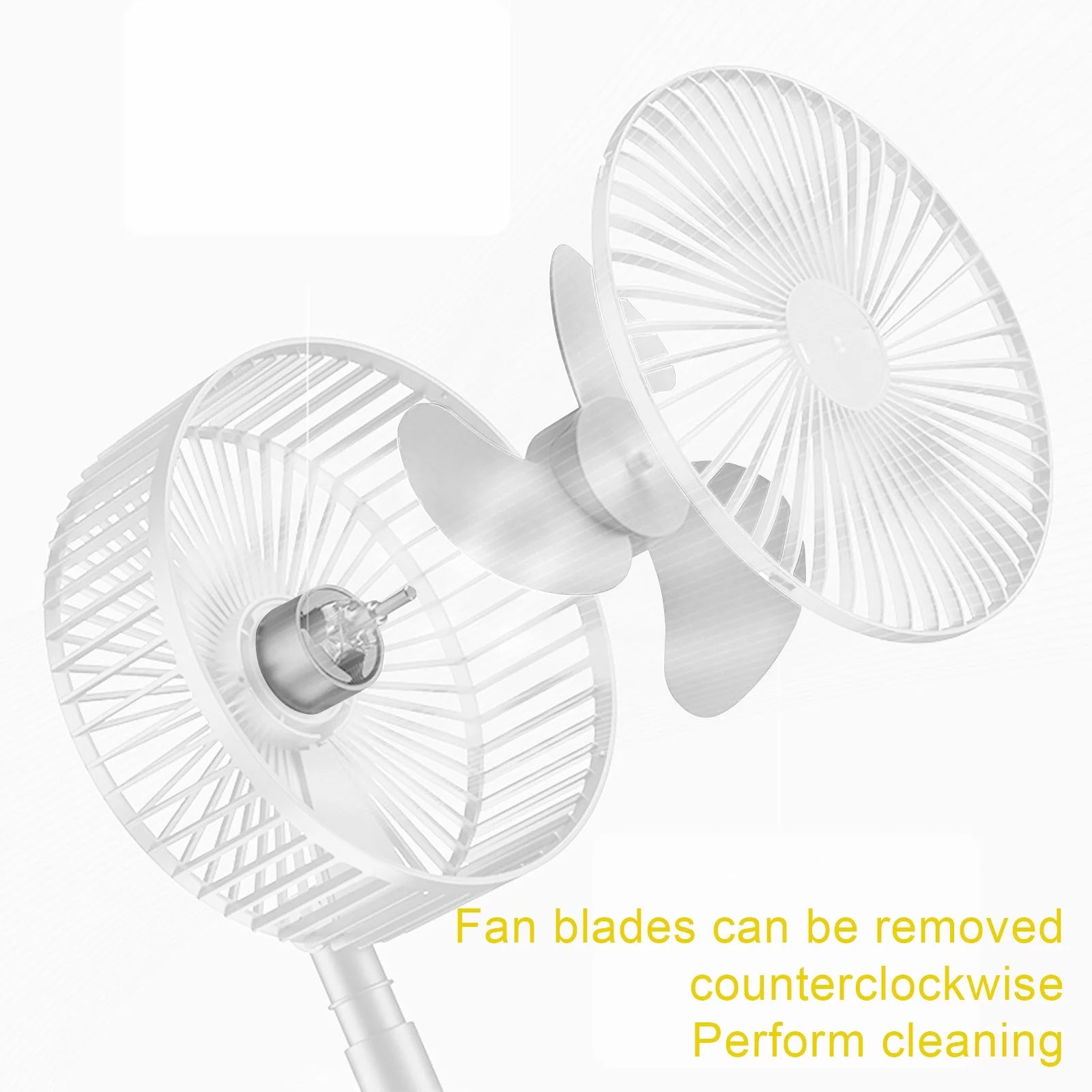 Cooling Stretchable Portable Fan with 3 Speed Settings, Quiet Desktop Table Fan for Home and Office, White
